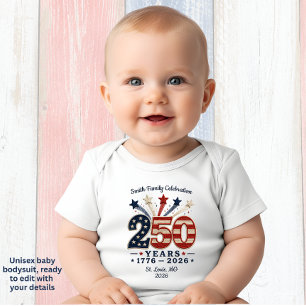 250 Jahre Amerika Geburtstag Baby Bodysuit Strampler