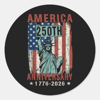 250 Jahre Amerika Jahrestag 4. Juli unabhängig Runder Aufkleber