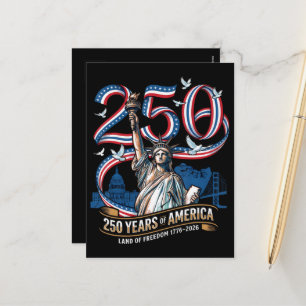 250 Jahre Amerika-Jubiläum 1776 2026  Feiertagspostkarte