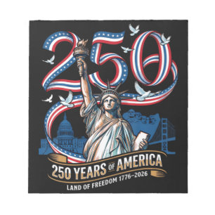 250 Jahre Amerika-Jubiläum 1776 2026 Notizblock