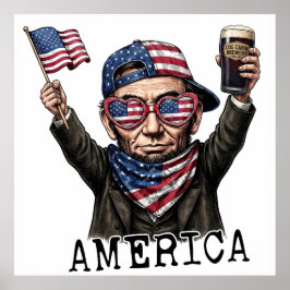 250 Jahre Amerika-Jubiläum 1776 Abe Lincoln Poster