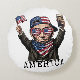 250 Jahre Amerika-Jubiläum 1776 Lincoln Abe Rundes Kissen