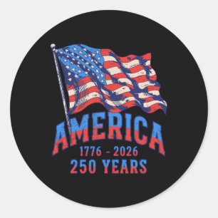 250 Jahre Amerika-Jubiläum 250. Unabhängigkeit D Runder Aufkleber