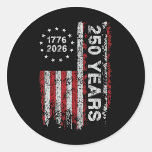 250 Jahre Amerika-Jubiläum 250. Unabhängigkeit D Runder Aufkleber