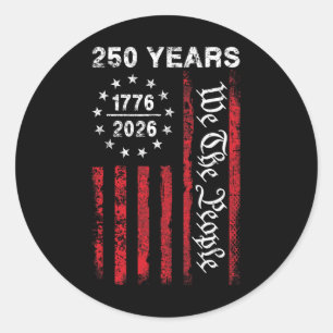 250 Jahre Amerika-Jubiläum 250. Unabhängigkeit D Runder Aufkleber