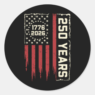 250 Jahre Amerika-Jubiläum 250. Unabhängigkeit D Runder Aufkleber