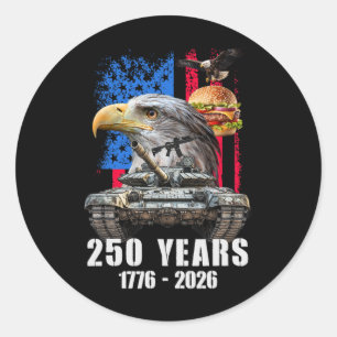 250 Jahre Amerika-Jubiläum 250. Unabhängigkeit D Runder Aufkleber