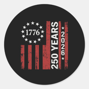 250 Jahre Amerika-Jubiläum 250. Unabhängigkeit Runder Aufkleber
