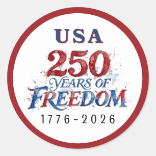 250 Jahre Amerika-Jubiläum  Runder Aufkleber