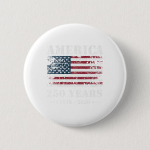 250 Jahre Amerika-Jubiläums-Grunge-Flagge USA 1 Button