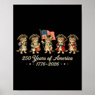 250 Jahre Amerika Katzen Patriotischer Katzenliebh Poster