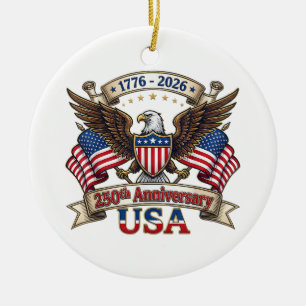 250 Jahre Amerikanisch 250. 4. Juli Jubiläum 1 Keramik Ornament