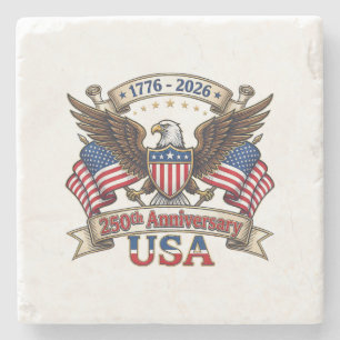 250 Jahre Amerikanisch 250. 4. Juli Jubiläum 1 Steinuntersetzer