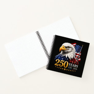 250 Jahre Amerikanisch 250. Jubiläum Patriotisch U Notizbuch