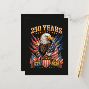 250 Jahre Amerikanisch 250. Jubiläum USA Patriotis Feiertagspostkarte