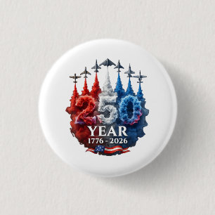 250 Jahre Amerikanisch 250. USA Patriotisch 4. Jul Button
