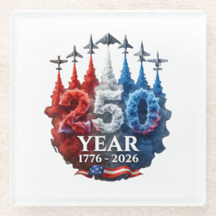 250 Jahre Amerikanisch 250. USA Patriotisch 4. Jul Glasuntersetzer