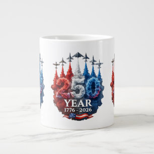 250 Jahre Amerikanisch 250. USA Patriotisch 4. Jul Jumbo-Tasse