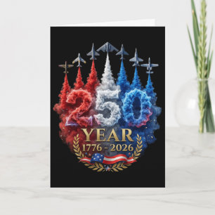 250 Jahre Amerikanisch 250. USA Patriotisch 4. Jul Karte