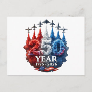 250 Jahre Amerikanisch 250. USA Patriotisch 4. Jul Postkarte