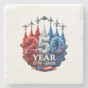 250 Jahre Amerikanisch 250. USA Patriotisch 4. Jul Steinuntersetzer