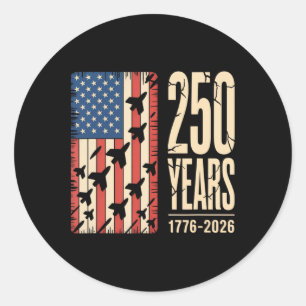 250 Jahre amerikanische 250. Jubiläum US-Flagge 4 Runder Aufkleber