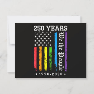 250 Jahre Amerikanische 250. Jubiläum US LGBT Pr Dankeskarte