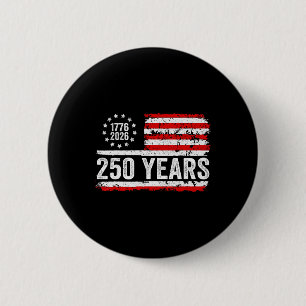 250 Jahre Amerikanische Flagge 1776-2026 250. Gebu Button