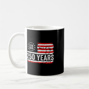 250 Jahre amerikanische Flagge 1776-2026 250. Gebu Kaffeetasse