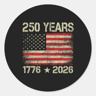 250 Jahre amerikanische Flagge 1776-2026 250. Gebu Runder Aufkleber