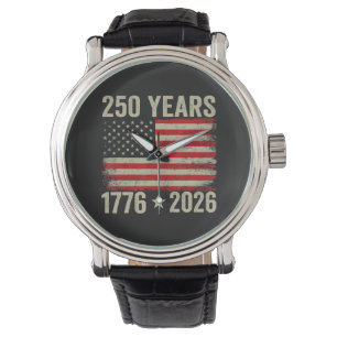 250 Jahre amerikanische Flagge 1776-2026 Armbanduhr