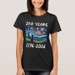 250 Jahre Amerikanische Flagge 1776-2026 Katze Ste T-Shirt