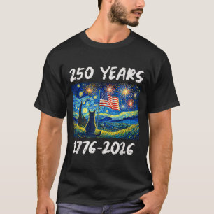 250 Jahre Amerikanische Flagge 1776-2026 Katze Ste T-Shirt