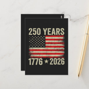 250 Jahre amerikanische Flagge 1776-2026 Postkarte