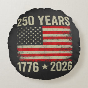 250 Jahre amerikanische Flagge 1776-2026 Rundes Kissen