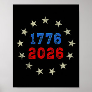 250 Jahre Amerikanische Flagge (2 Seiten) Vorne Un Poster