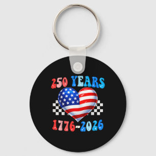 250 Jahre Amerikanische Flagge Herz 1776-2026 250. Schlüsselanhänger