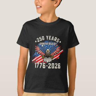 250 Jahre Amerikanische Flagge Patriotischer Adler T-Shirt
