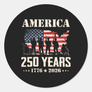 250 Jahre Amerikanische Flagge USA 250. Jubiläum P Runder Aufkleber