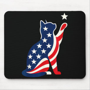 250 Jahre Amerikanische Patriotische 4. Juli Katze Mousepad