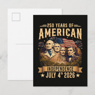 250 Jahre Amerikanische Unabhängigkeit Einladungspostkarte