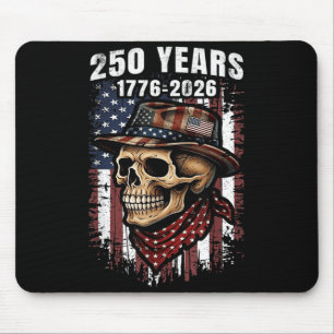 250 Jahre Amerikanischer Schädel Skelett Patriotis Mousepad