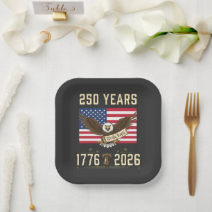 250 Jahre amerikanisches Erbe 1776 2026 Pappteller