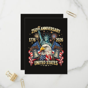 250 Jahre Amerikanisches Jubiläum 1776-2026 USA-Fl Einladungspostkarte