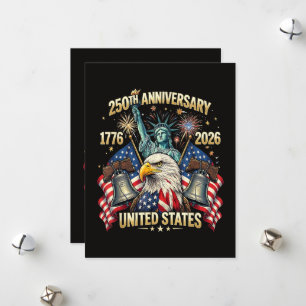 250 Jahre Amerikanisches Jubiläum 1776-2026 USA-Fl Feiertagskarte