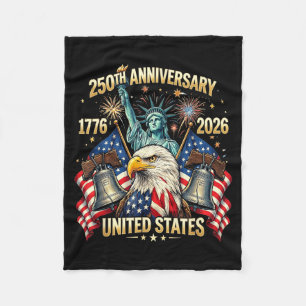 250 Jahre Amerikanisches Jubiläum 1776-2026 USA-Fl Fleecedecke
