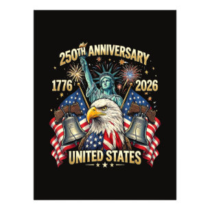250 Jahre Amerikanisches Jubiläum 1776-2026 USA-Fl Fotodruck