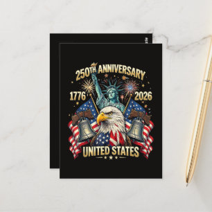 250 Jahre Amerikanisches Jubiläum 1776-2026 USA-Fl Postkarte