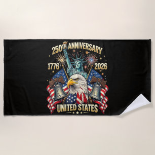 250 Jahre Amerikanisches Jubiläum 1776-2026 USA-Fl Strandtuch