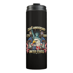 250 Jahre Amerikanisches Jubiläum 1776-2026 USA-Fl Thermosbecher